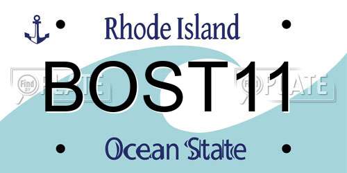 BOST11 Rhode Island License Plate