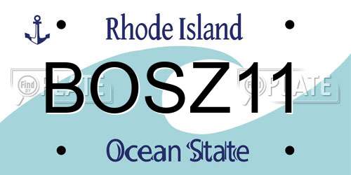 BOSZ11 Rhode Island License Plate