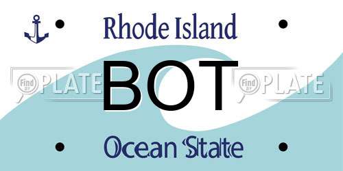 BOT Rhode Island License Plate