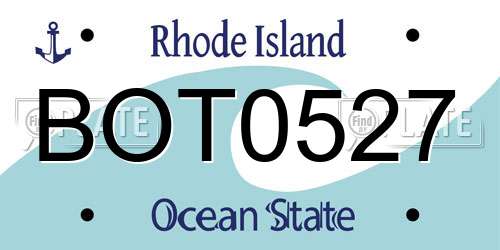 BOT0527 Rhode Island License Plate