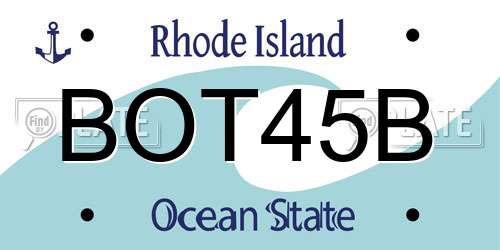 BOT45B Rhode Island License Plate