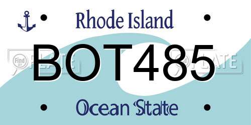 BOT485 Rhode Island License Plate