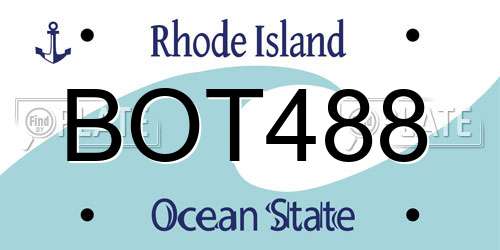 BOT488 Rhode Island License Plate