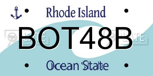BOT48B Rhode Island License Plate