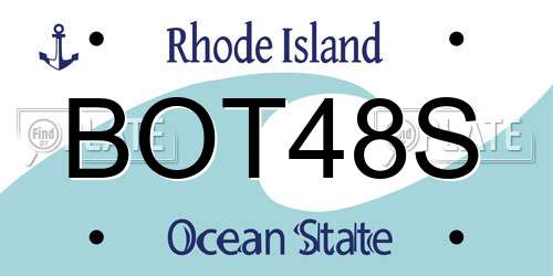BOT48S Rhode Island License Plate