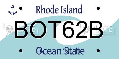 BOT62B Rhode Island License Plate