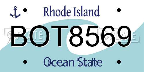 BOT8569 Rhode Island License Plate