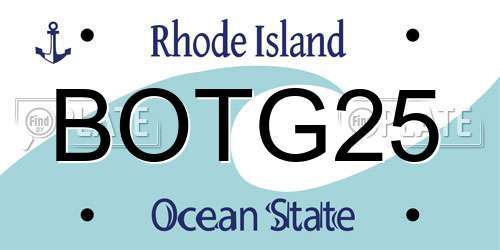 BOTG25 Rhode Island License Plate