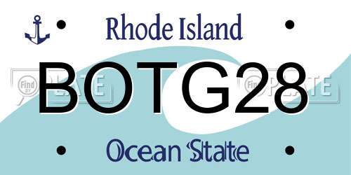 BOTG28 Rhode Island License Plate