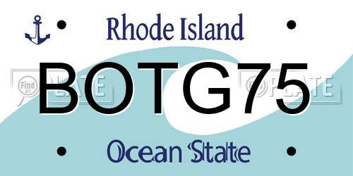 BOTG75 Rhode Island License Plate