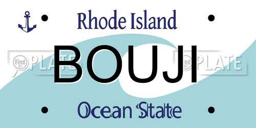 BOUJI Rhode Island License Plate