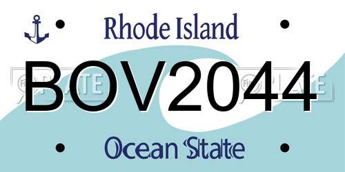 BOV2044 Rhode Island License Plate