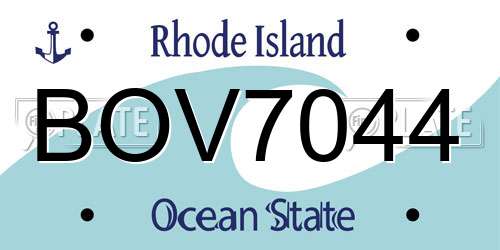 BOV7044 Rhode Island License Plate