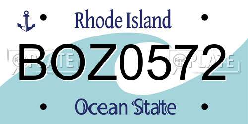 BOZ0572 Rhode Island License Plate