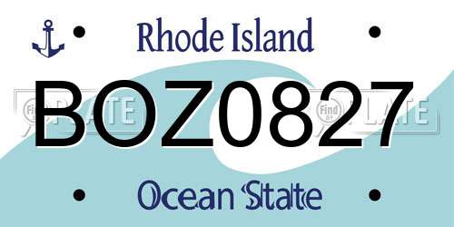 BOZ0827 Rhode Island License Plate