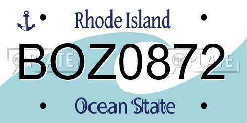 BOZ0872 Rhode Island License Plate