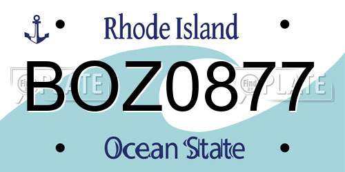 BOZ0877 Rhode Island License Plate
