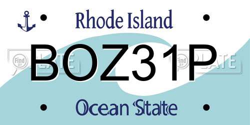 BOZ31P Rhode Island License Plate