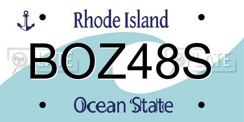 BOZ48S Rhode Island License Plate