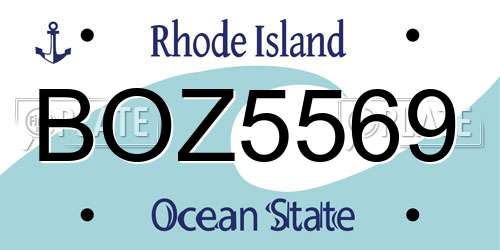 BOZ5569 Rhode Island License Plate
