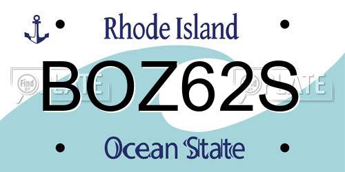 BOZ62S Rhode Island License Plate