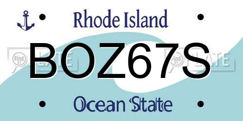 BOZ67S Rhode Island License Plate