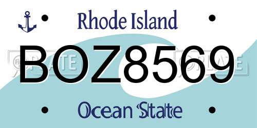 BOZ8569 Rhode Island License Plate