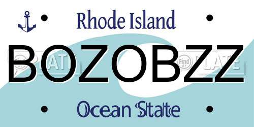 BOZOBZZ Rhode Island License Plate