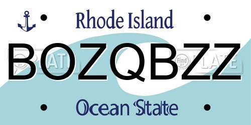 BOZQBZZ Rhode Island License Plate