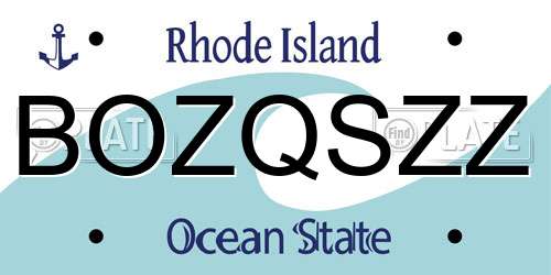 BOZQSZZ Rhode Island License Plate