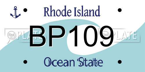 BP109 Rhode Island License Plate