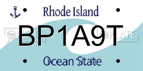 BP1A9T Rhode Island License Plate
