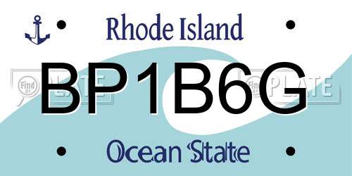 BP1B6G Rhode Island License Plate