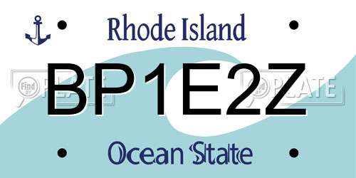 BP1E2Z Rhode Island License Plate