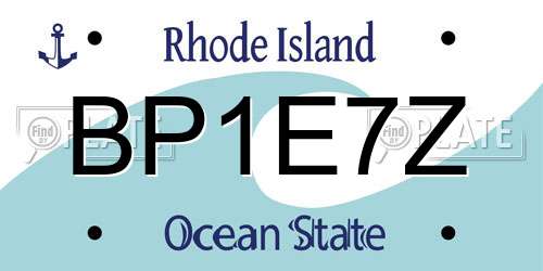 BP1E7Z Rhode Island License Plate