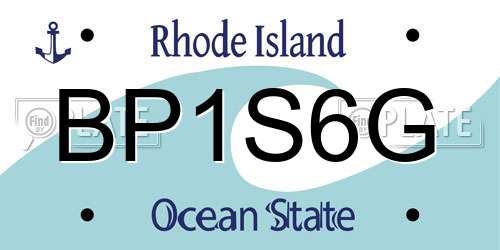 BP1S6G Rhode Island License Plate