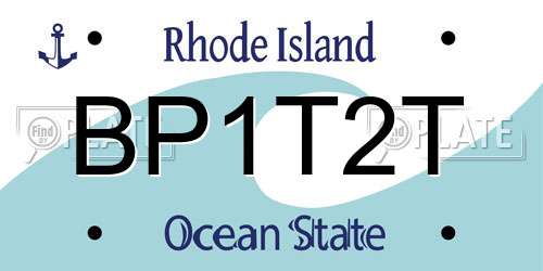 BP1T2T Rhode Island License Plate