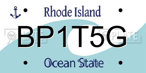 BP1T5G Rhode Island License Plate
