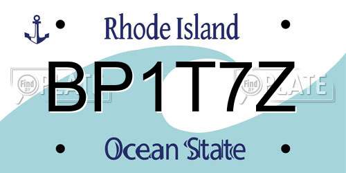 BP1T7Z Rhode Island License Plate