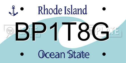 BP1T8G Rhode Island License Plate