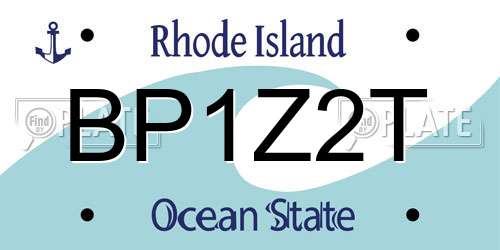 BP1Z2T Rhode Island License Plate
