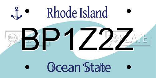 BP1Z2Z Rhode Island License Plate