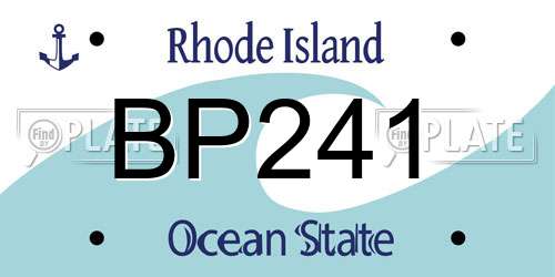 BP241 Rhode Island License Plate