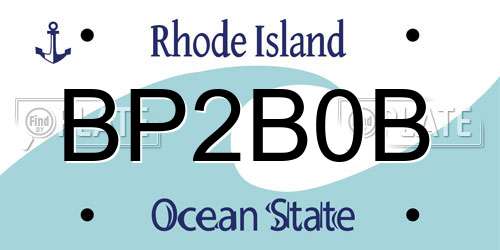 BP2B0B Rhode Island License Plate