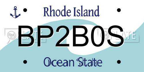 BP2B0S Rhode Island License Plate
