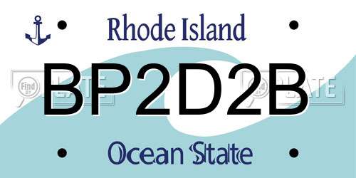 BP2D2B Rhode Island License Plate