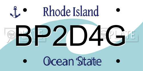 BP2D4G Rhode Island License Plate