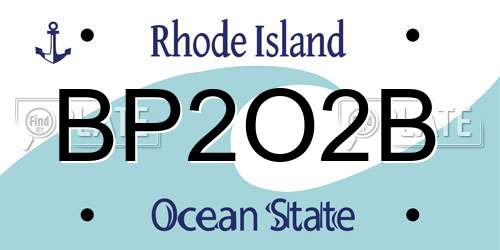 BP2O2B Rhode Island License Plate