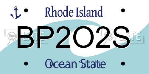 BP2O2S Rhode Island License Plate