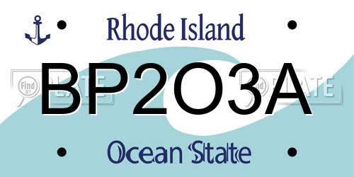BP2O3A Rhode Island License Plate